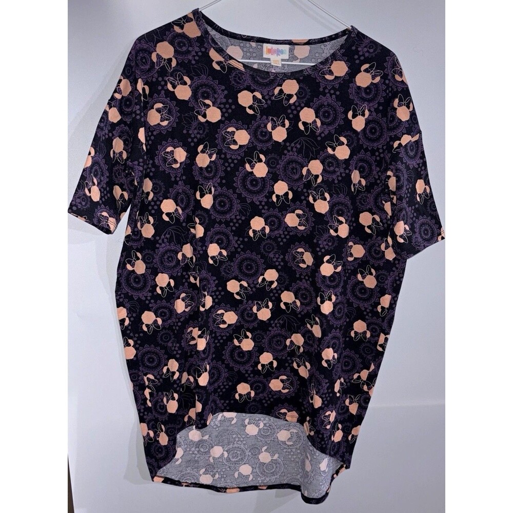 LuLaRoe Women’s T-Shirt XS/S Purple/Black/Pink Minnie Mouse Round Neck